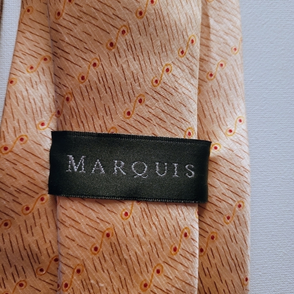 Marquis Silk Tie Peach Black